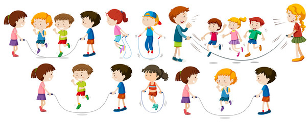 Children doing jump rope