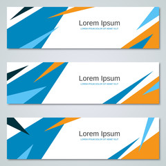 Abstract geometric style banners vector templates collection