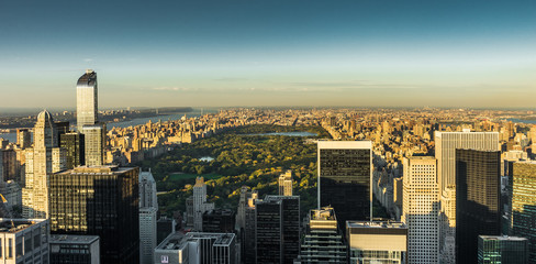 New York Skyline Manhatten Cityscape Central Park from Top of th