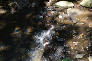 A Stream running through a narrow gorge in Tokyo