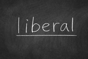 Obraz premium liberal concept word on a blackboard background
