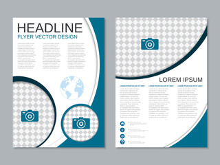 Modern professional business two-sided flyer vector design template