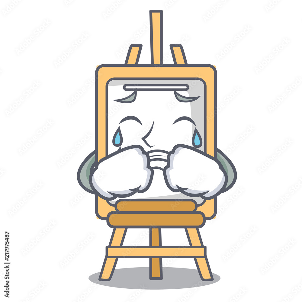 Sticker Crying easel mascot cartoon style