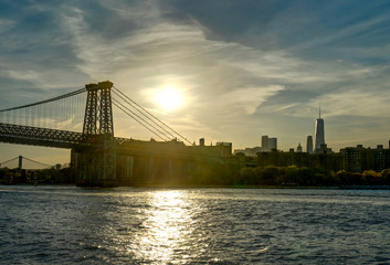 Fototapeta na wymiar New York Skyline Mahatten World Trade Center Williamsburg Bridge