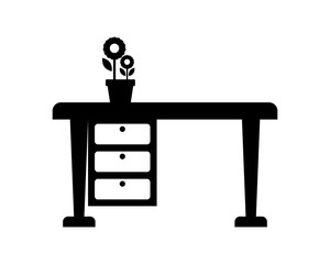 black desk furniture furnishing household interior exterior home image vector icon logo