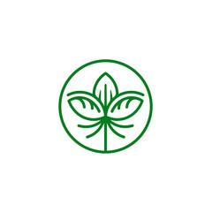 organic leaf logo icon template vector illustration