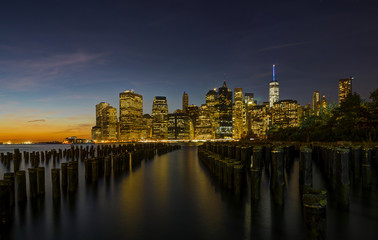 Fototapeta na wymiar New York Skyline Cityscape Manhatten World Trade Center Freedom 