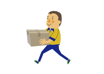 仕事する人物。宅配。物流。運送会社の作業員。