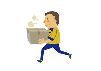 仕事する人物。宅配。物流。運送会社の作業員。