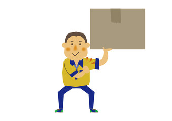 仕事する人物。宅配。物流。運送会社の作業員。
