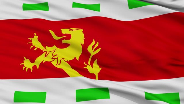 Barendrecht closeup flag, city of Netherlands, realistic animation seamless loop - 10 seconds long
