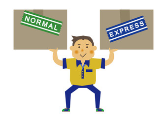 物流倉庫の作業員。配達する人。仕事中の人。