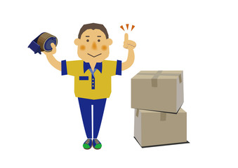 物流倉庫の作業員。配達する人。仕事中の人。