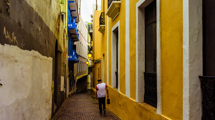 Fototapeta premium Colorful buildings in old San Juan, Puerto Rico