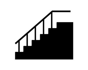 black stairs furniture furnishing household interior exterior home image vector icon logo