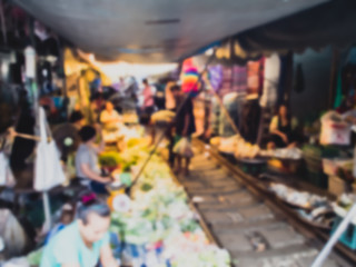 Fresh market on the railroad selling fresh seafood and vegetables.