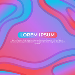 Red blue violet purple oil fluid liquid trendy modern gradient. Paper cut futuristic background with text template