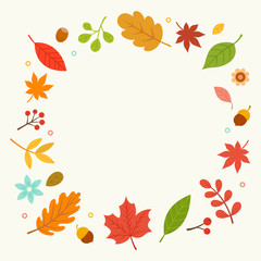 Fototapeta na wymiar Autumn leaves wreath