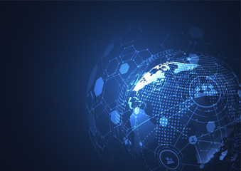 Global network connection. World map point and line composition concept of global business. Vector Illustration
