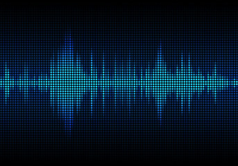 Sound waves oscillating glow light, Abstract technology background