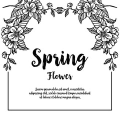 Spring flower card hand draw design vector illustration