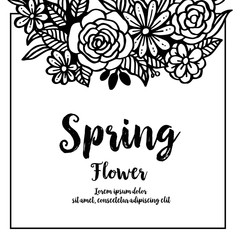Greetng card of spring hand draw design vector illustration