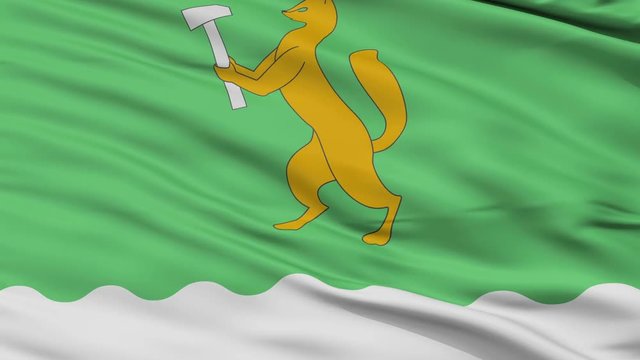 Beloretsk closeup flag, city of Russia, realistic animation seamless loop - 10 seconds long