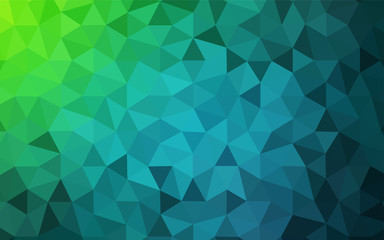 Obraz premium Light Blue, Green vector triangle mosaic cover.