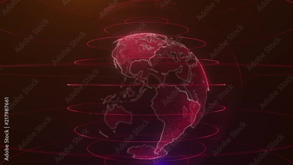 Poster planet earth rotating animation future technology business concept. digital shiny globe of earth. ro