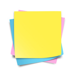 Set of colorful note papers with curled corners isolated on white background. Vector illustration. Can be use for your design, presentation, promo, adv. EPS10.