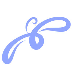 A gentle flying lilac bird, an abstract animal