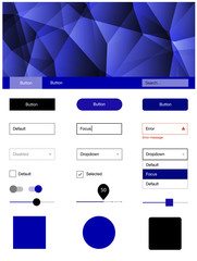 Dark BLUE vector Material Design Kit with lines.