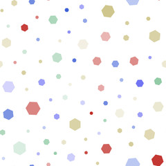 Light Multicolor vector seamless cover with set of hexagons.
