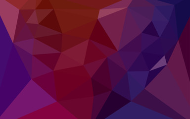 Dark Blue, Red vector gradient triangles pattern with a heart in a centre.