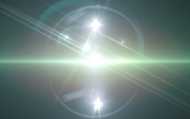Lens flare or Star flare in black background.Modern nature flare effect with black background for overlay design