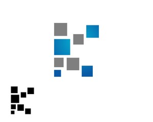 K letter squares logo design 2