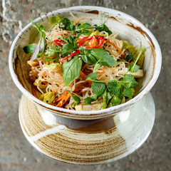 asian salad with noodles
