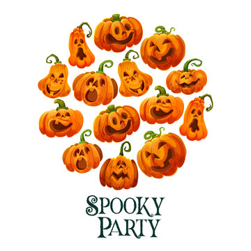 Halloween pumpkin banner for october holiday party