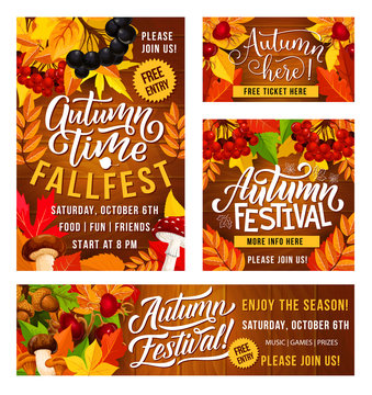 Vector Thanksgiving Day fest posters and banners