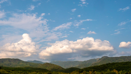 Blue sky and clouds in nature