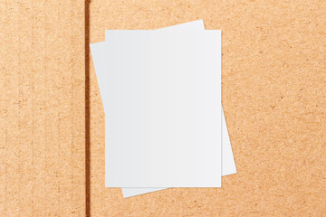 White paper and space for text on craft paper background