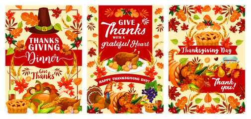 Vector Happy Thanksgiving Day posters