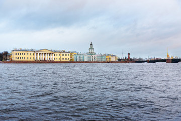 View of Universitetskaya Embankmen in Saint Petersburg. Russia