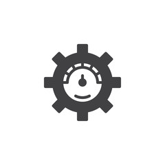 Gauge gear vector icon. filled flat sign for mobile concept and web design. Optimization simple solid icon. Symbol, logo illustration. Pixel perfect vector graphics