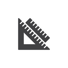 Set square vector icon. filled flat sign for mobile concept and web design. Rulers simple solid icon. Symbol, logo illustration. Pixel perfect vector graphics