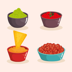 delicious mexican food icons