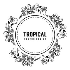 Tropical floral card vector design illustration collection