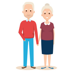 cute grandparents couple characters