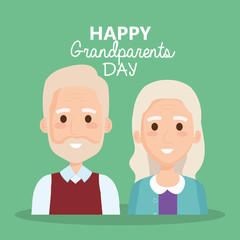 grandparents day celebration with couple characters