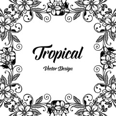 Tropical floral card vector design illustration collection